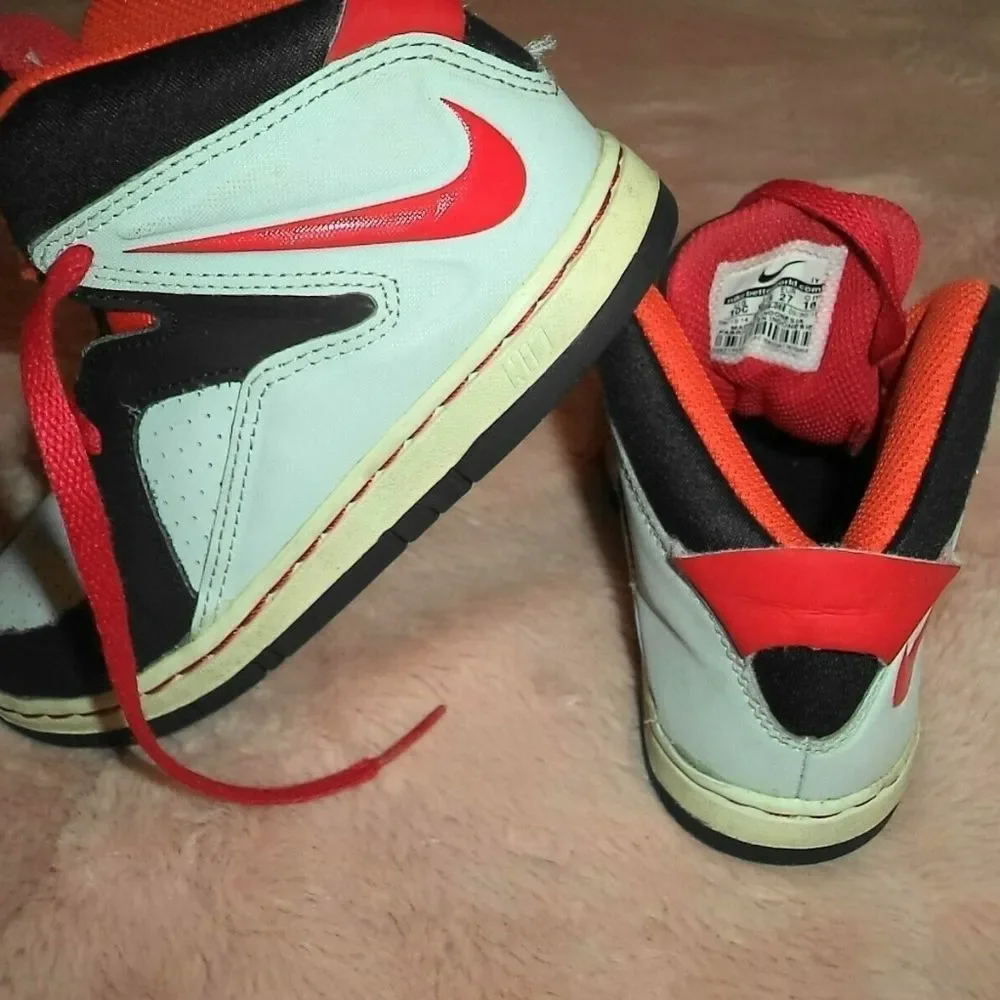 NIKE COURT INVADER GS SNEAKERS GREY/ORANGE TODDLER SHOES GIRLS BOYS SIZE 10C